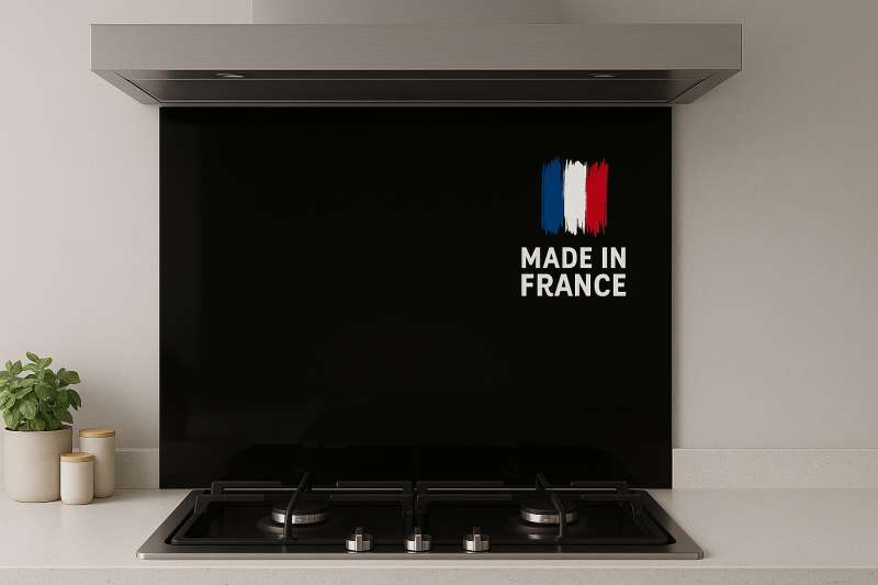 Verre Fond de hotte 90x50cm verre clair la cuisinière Protection contre les éclaboussements de gras - Bricolage