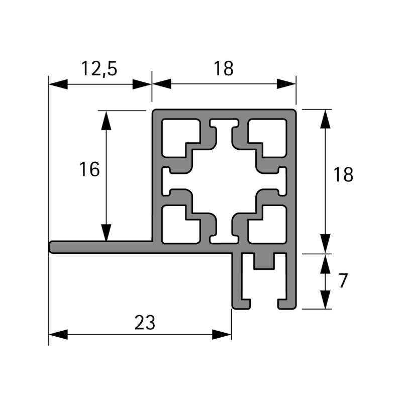 Cadro Profilé pour portes coulissantes, en applique : Partie haute