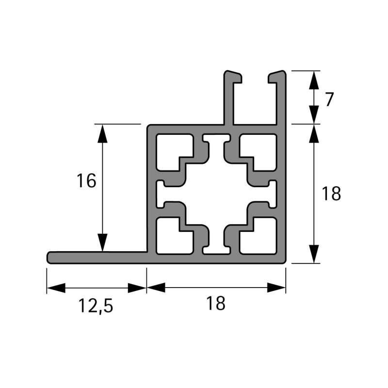 Cadro Profilé pour porte coulissante en applique : Partie basse