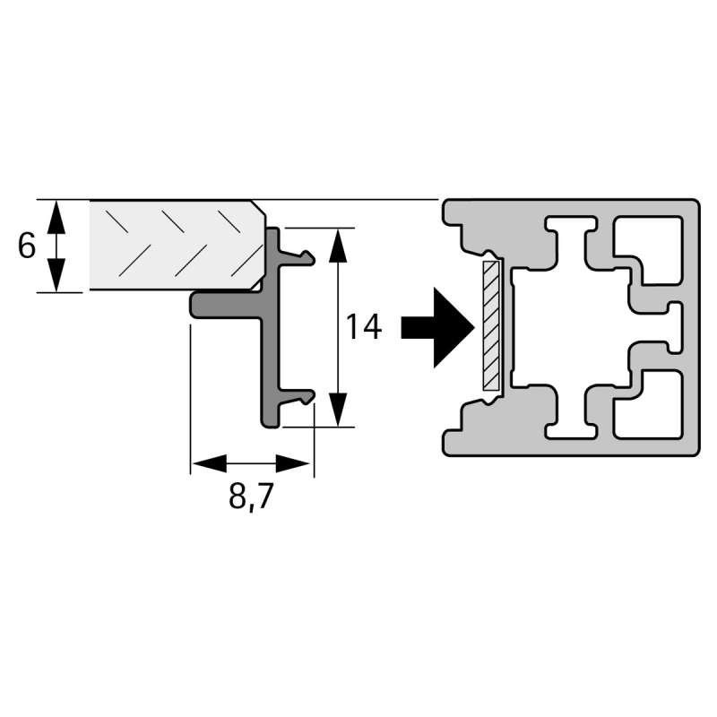 Cadro Profilé de diffusion avec traverse translucide