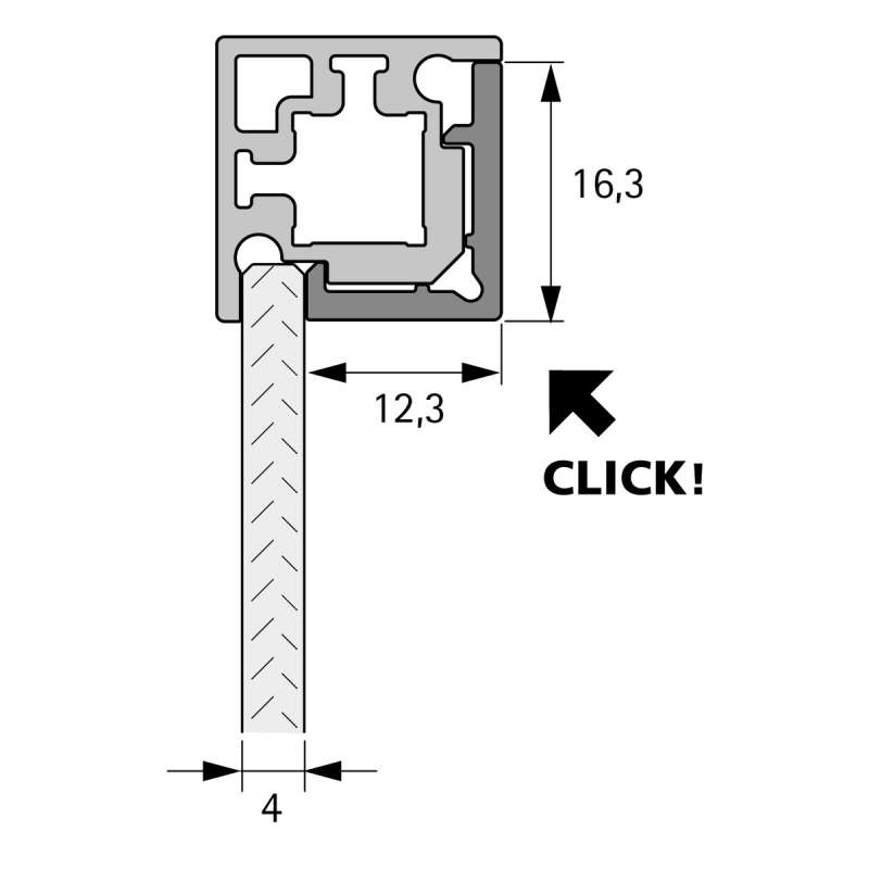 Cadro Profilé d’angle à clipser, d’un côté