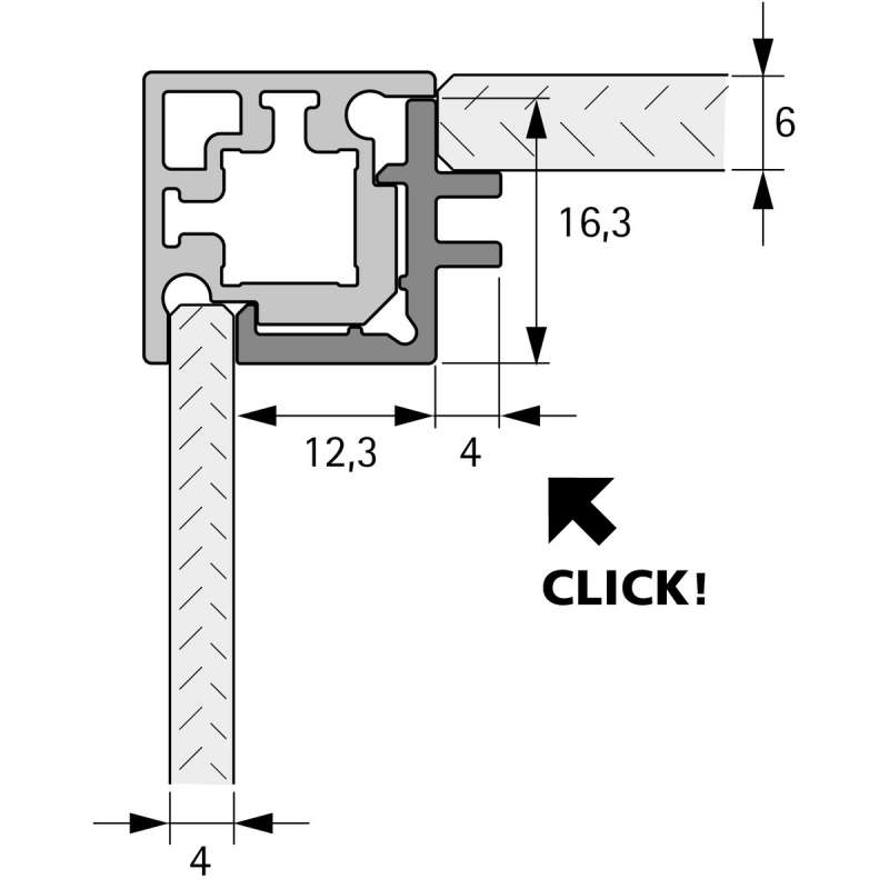 Cadro Profilé d’angle à clipser avec recouvrement