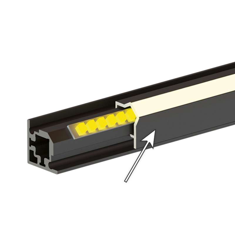 Cadro Profilé d’angle à clipser 1 côtés pour un éclairage indirect translucide - HETTICH