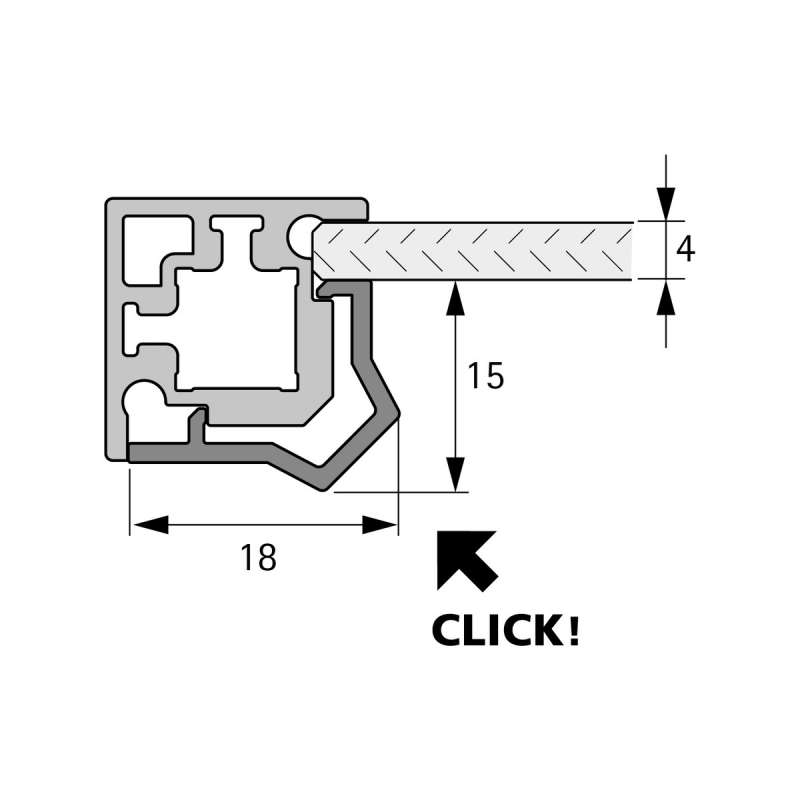 Cadro Profilé d’angle à clipser 1 côtés pour un éclairage indirect translucide
