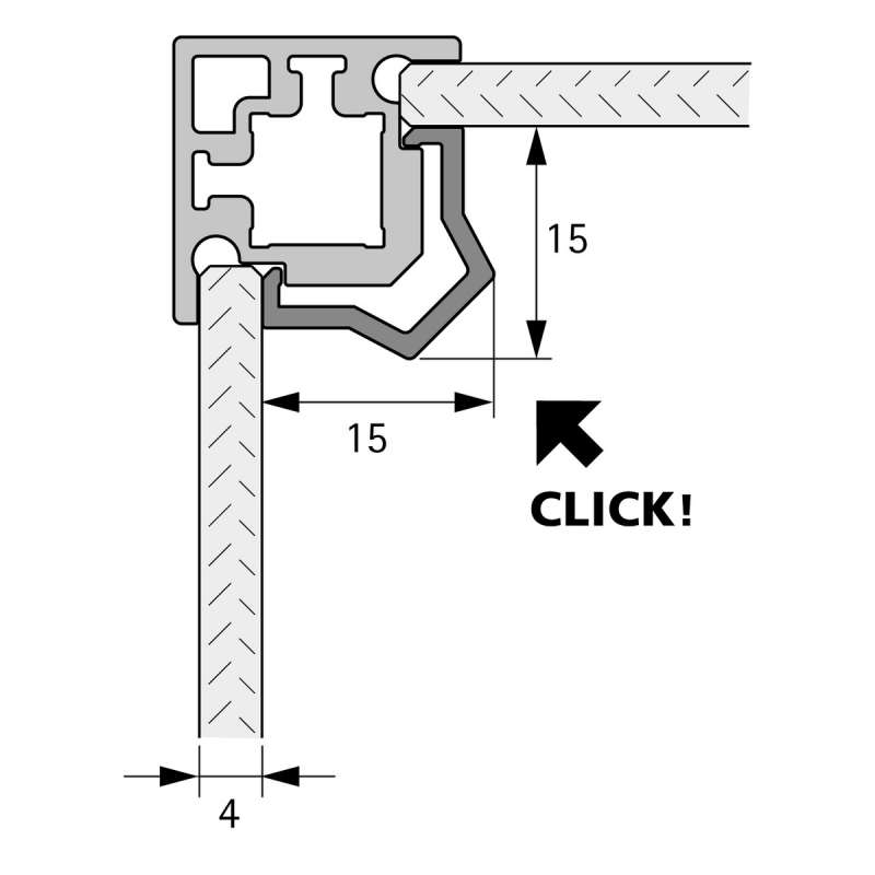 Cadro Profilé d’angle à clipser 2 côtés pour un éclairage indirect translucide