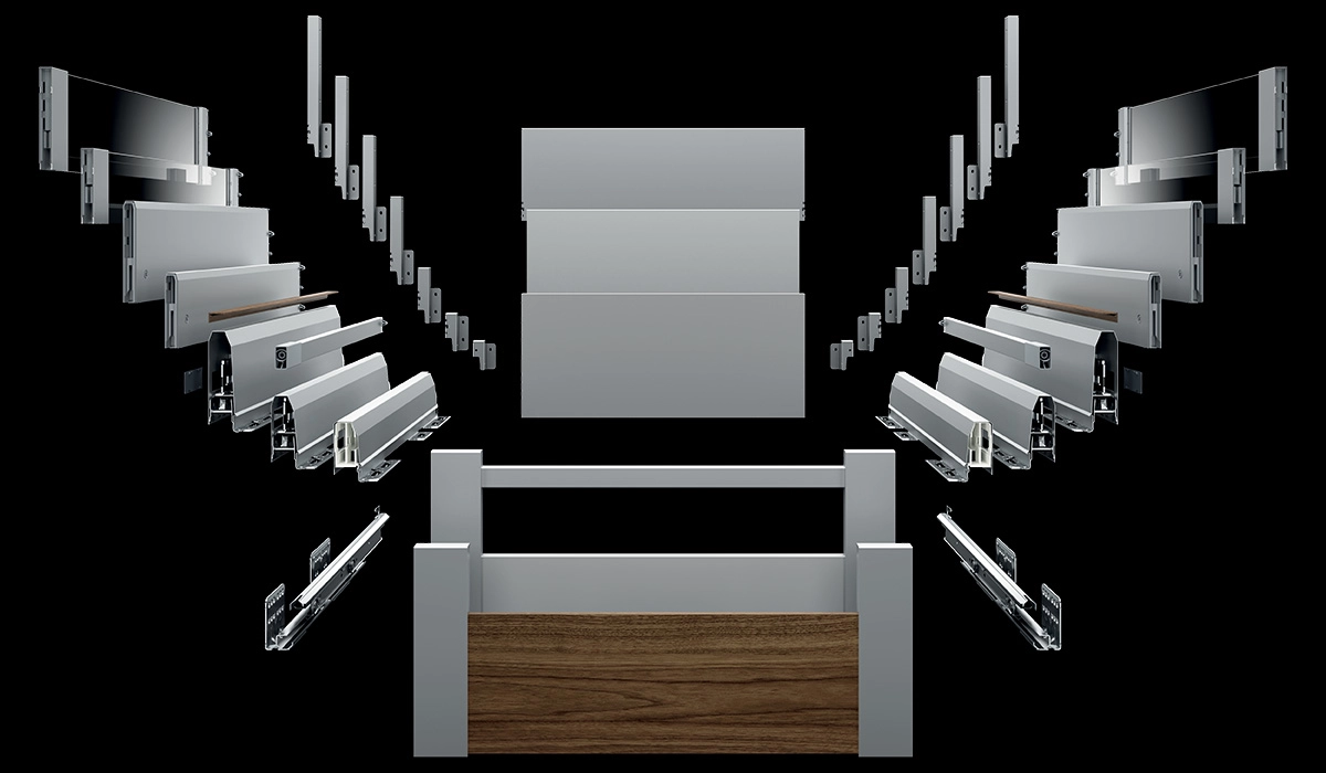 Illustration du concept plateforme pour tiroirs d’HETTICH.